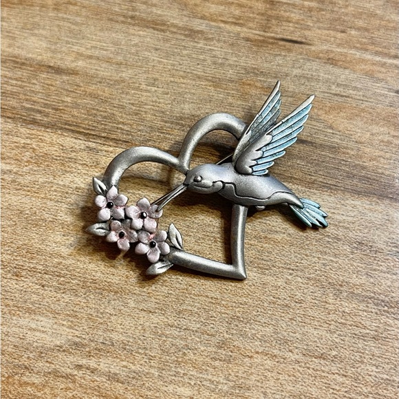 Metal Hummingbird Brooch - Picture 2 of 6